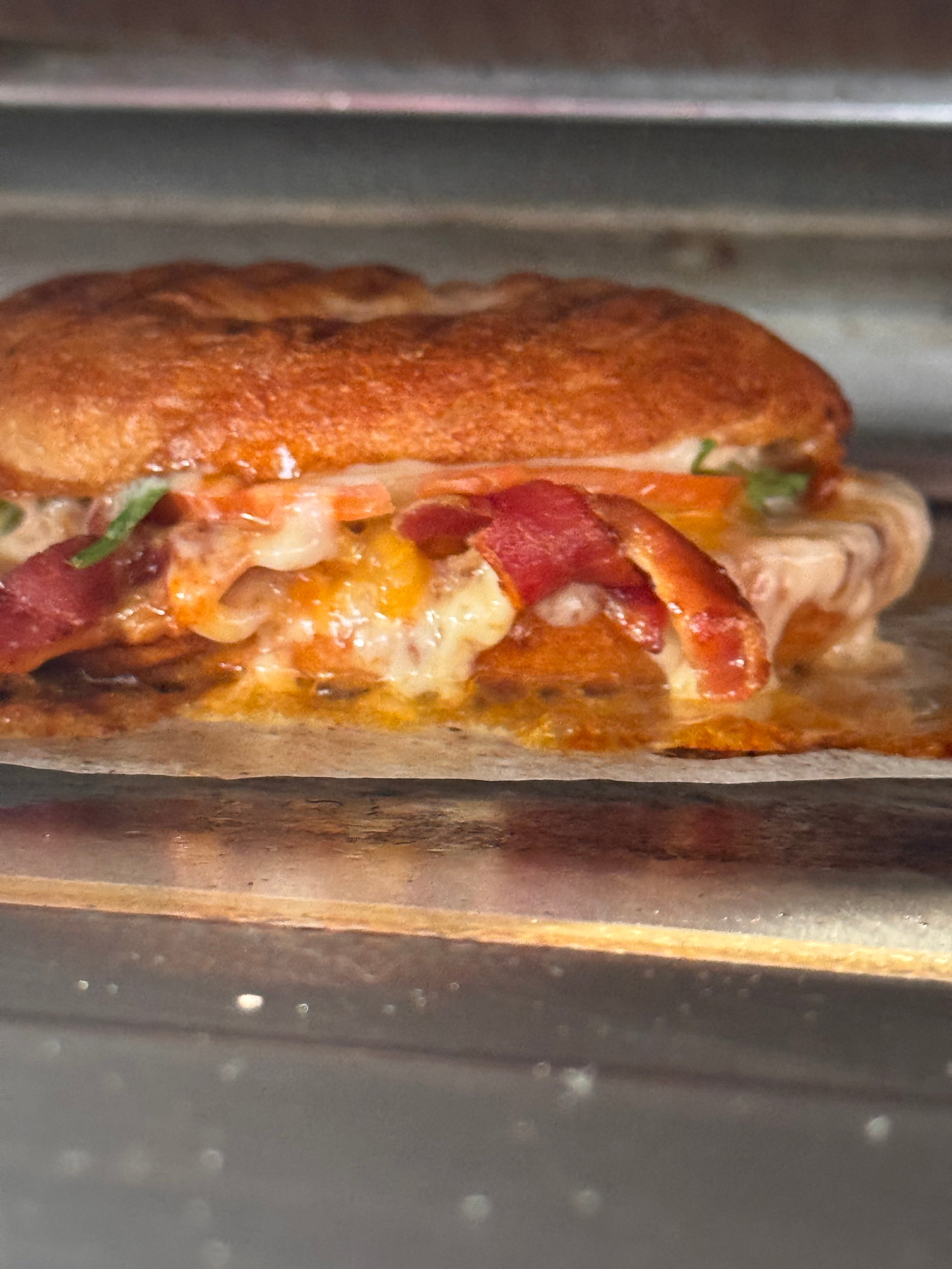Kimchi & Bacon on Sourdough Bagel